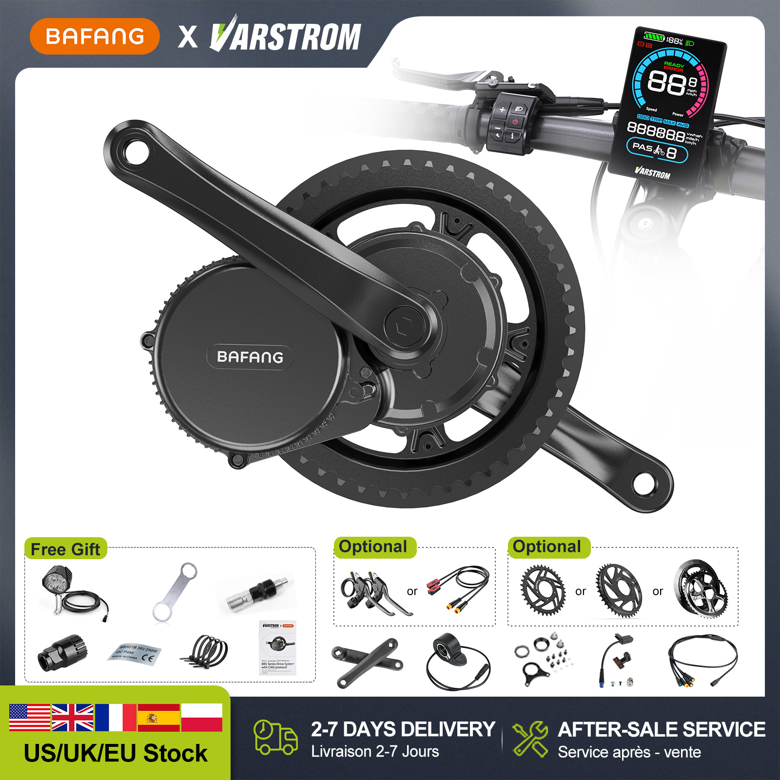 Mid Drive Conversion Kit 1000W - [Stock US] Moteur central BAFANG 48V