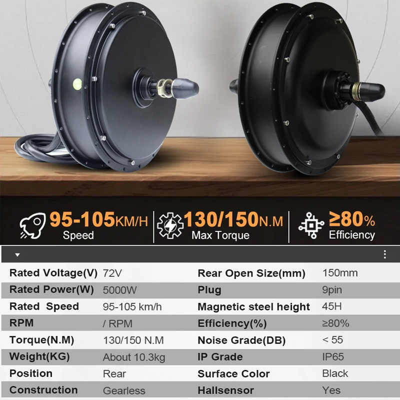 Nouveau kit de conversion de v - 5000W Hub Motor Kit 72V avis et prix