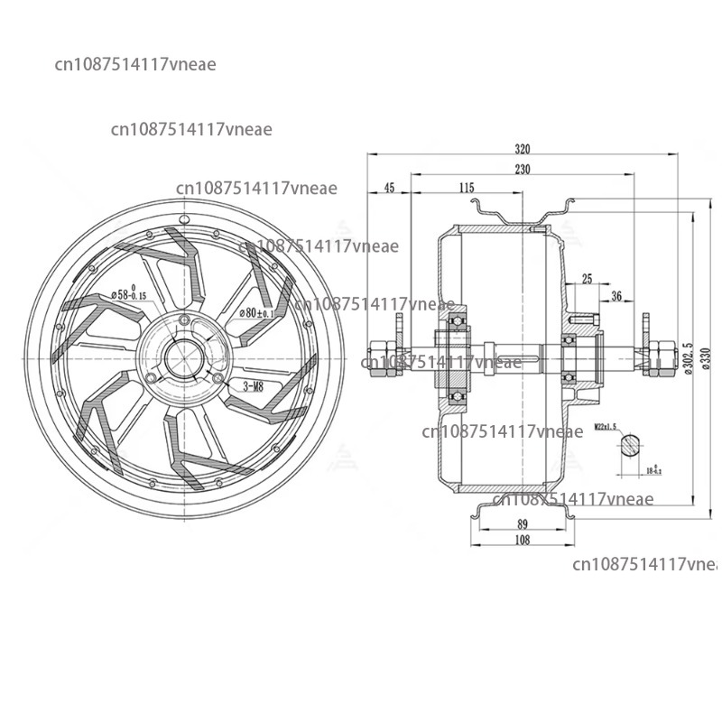 Moteur 12000W 12x3.5 pouces QS - 12000W Electric Motorcycle Hub Motor avis et prix