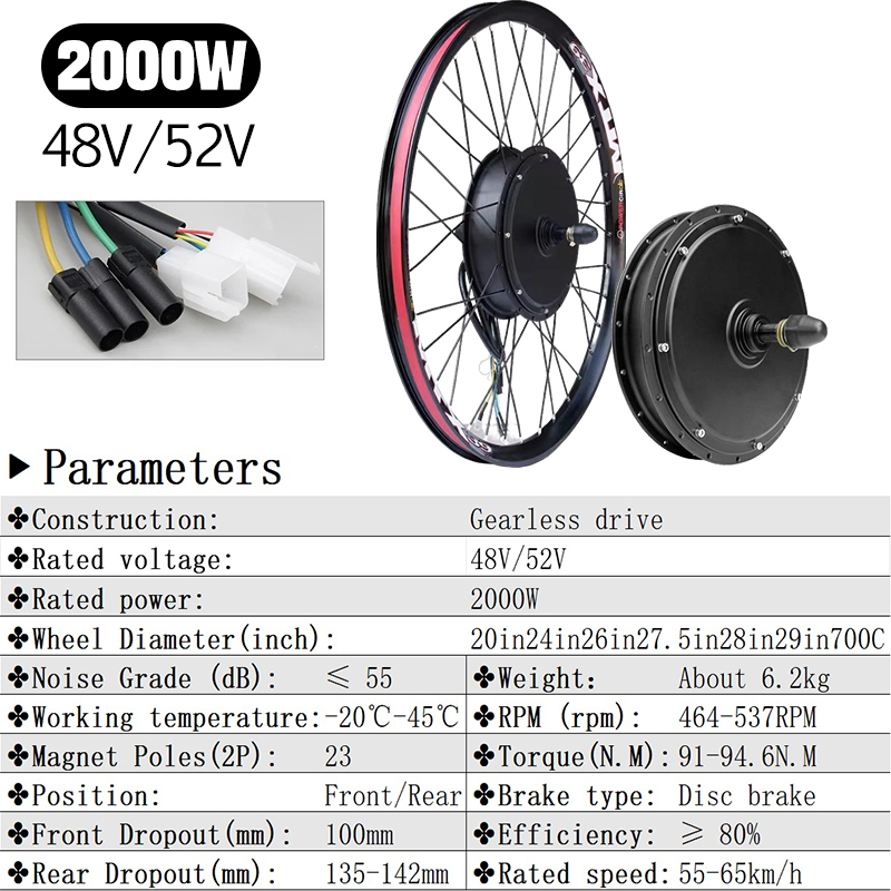 Kit Ebike 72V 5000W avec écran - 5000W Hub Motor Kit 72V avis et prix